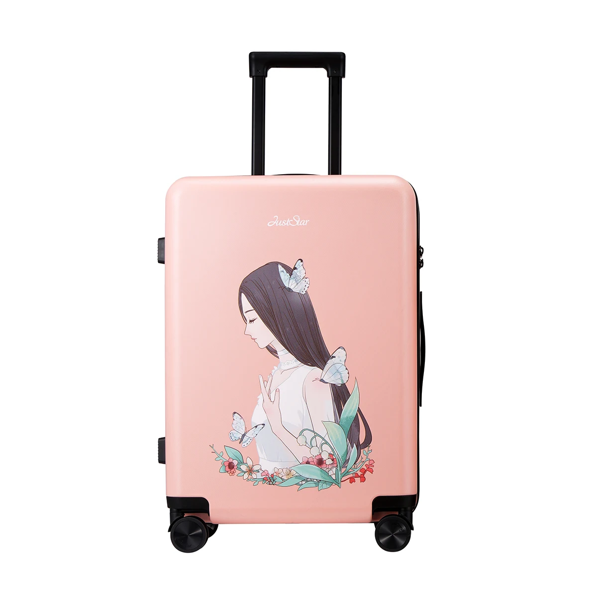 

2017 Women Spinner trolley luggages TSA Lock Girls Rolling Luggage PC Hardside 20-Inch Trolley Travel case Boarding Luggage