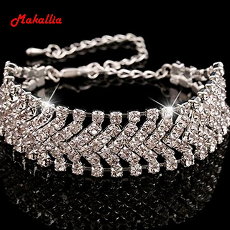 

High - end atmosphere brand crystal studded bracelet wedding ultra - luxury bracelet girl gift jewelry bracelet