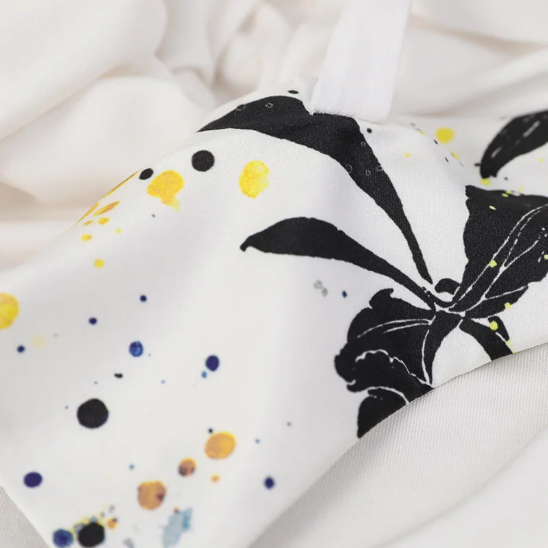 VOA Silk Knit T Shirt Autumn Long Sleeve White Office Ladies Tops Sexy OFF Shoulder Tee Women Sashes Bow Sweet Large Size B759 Tops