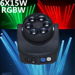 Светодиодный мини abeja Ojo LED Кабеса movil ХАЗ де Лус DJ efecto де Лус 6x15 W RGBW 4in1 led-де-ла Lampara 10/15ch