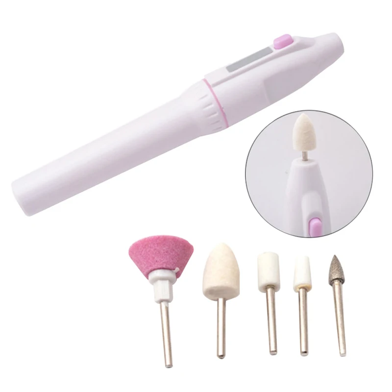 Electric Manicure Nail File Machine Mini Pen Type Portable Safety Feet Hand Nail Care Grinding Polish Device