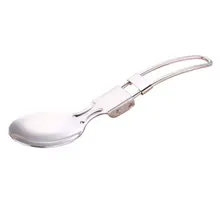 Уличная ложка посуда Кемпинг пикника Портативная Складная Ложка столовая посуда из нержавеющей стали