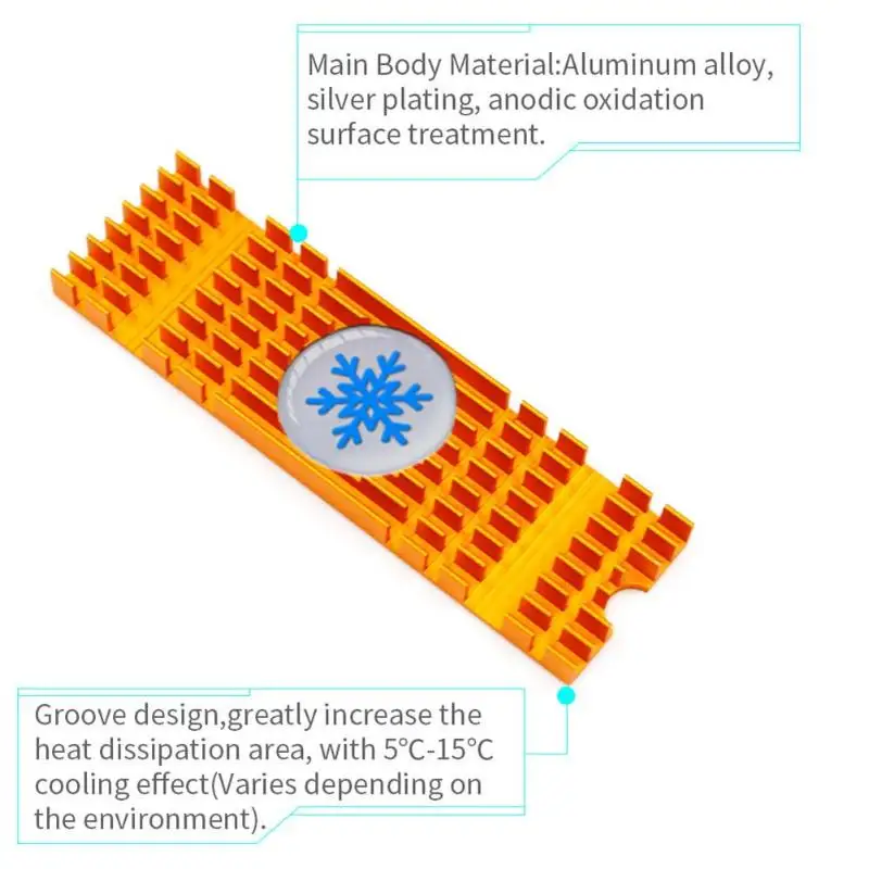 1 шт. алюминиевый сплав PCIe NVMe M.2 2280 SSD радиаторы радиатор для ноутбука PC память охлаждающий ребро рассеивание тепла радиатор продвижение