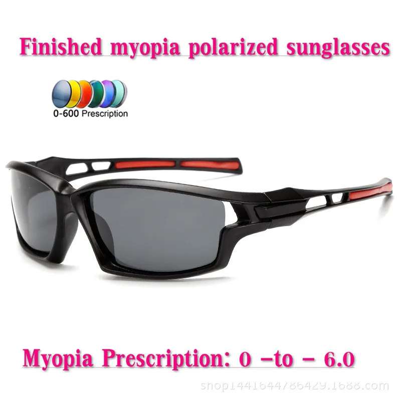 

Diopter Finished Myopia Polarized Sunglasses Men Sports Nearsighted Glasses Fashion prescription square men's driving goggle NX