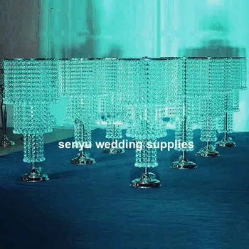 

New style Crystal Wedding Decoration Walk Way Stand Crystal flower Stand for wedding stage senyu0350