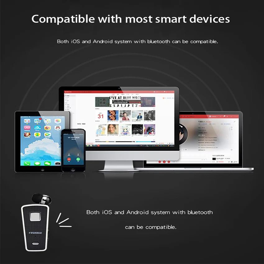 Fineblue F970 беспроводная гарнитура громкой связи звонки Bluetooth наушники с микрофоном
