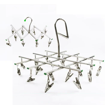 

10/20 Clips Folding Clothes Airer Laundry Rack Drying Hanger Clothesline Gadget
