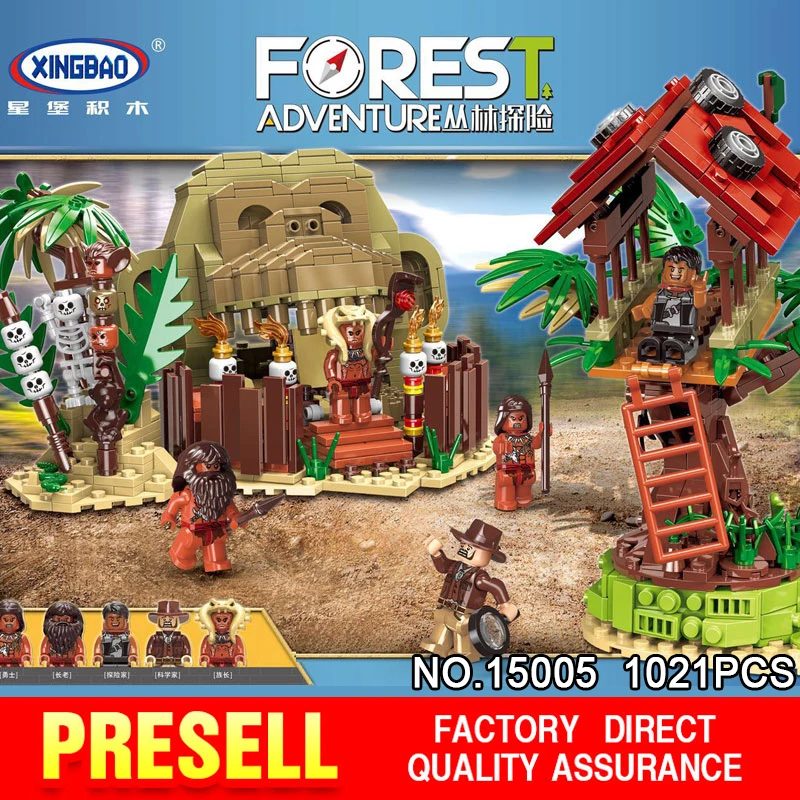 

XINGBAO 15005 1021pcs The Outdoor Survival Set Building Blocks Bricks Assembled DIY Funny Christmas Gifts Birthday Toys For Kids
