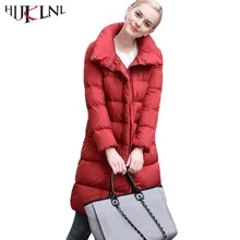 HIJKLNL новая зимняя Базовая пуховое пальто женские парки толстые длинные пуховик для девочки Стенд Воротник теплая верхняя одежда HB178
