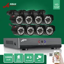 ANRAN 8CH HD 1080N AHD DVR Kit 720P 1800TV 24 IR Day Night Outdoor Waterproof Camera Home Surveillance CCTV Security System