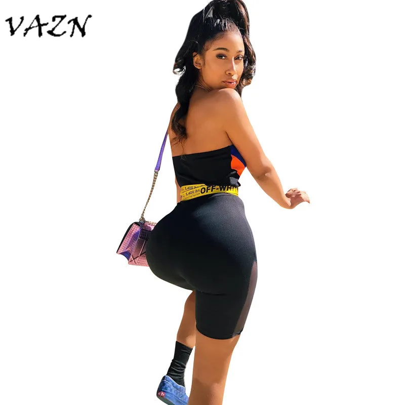 VAZN, стиль, брендовые Модные женские повседневные Комбинезоны в полоску без бретелек, новинка, Облегающий комбинезон LS6087