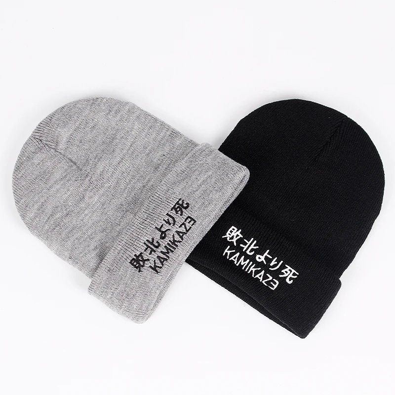 

Kamikaze Knitted Hat Eminem Album Elastic Hats Elastic Brand KAMIKAZE Embroidery Beanie Winter Warm Skullies & Beanies Ski Cap