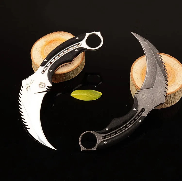 HS инструменты Военный нож Karambit с фиксированным лезвием, тактический нож для выживания с ножом Kydex для охоты на открытом воздухе, кемпинга