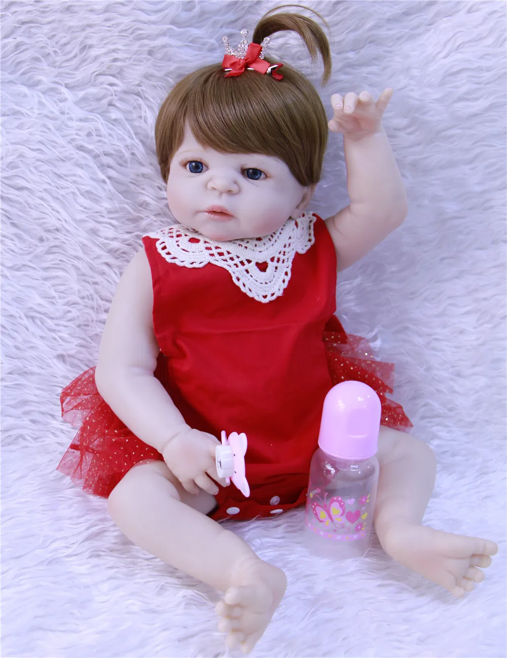 

55CM bebes Reborn Doll hard Silicone Reborn girl Doll Boneca In Cute Clothes Fashion Baby Dolls For Girls Birthday Gift toy