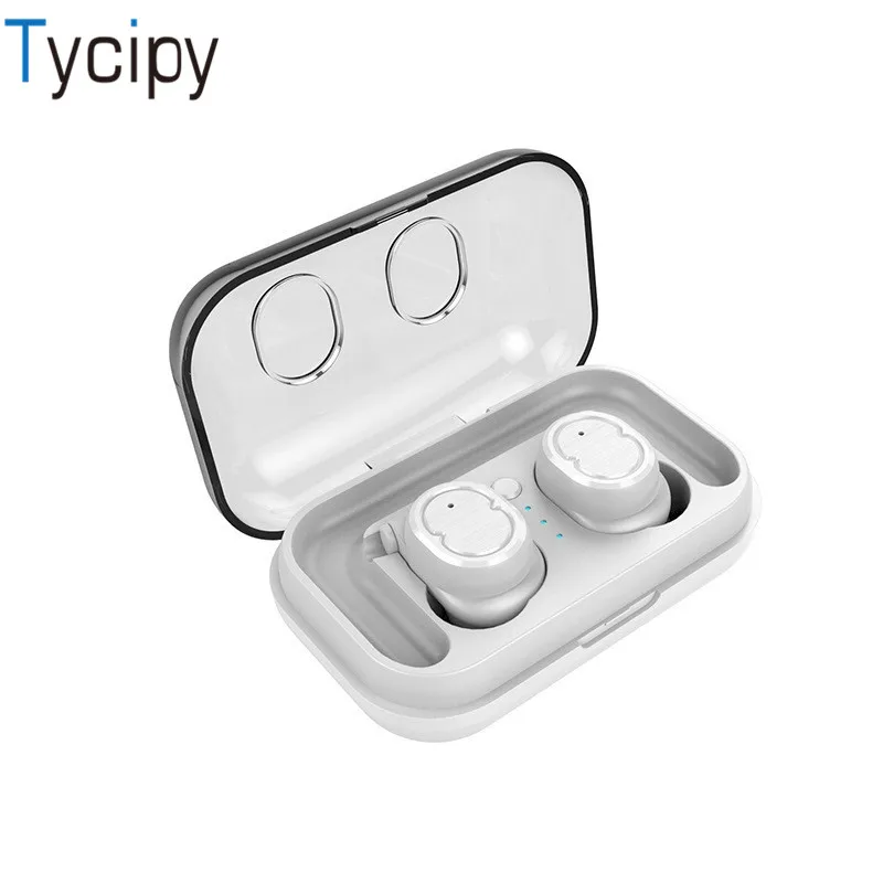 

Tycipy Mini Wireless Bluetooth Earphone in Ear Sport Running Twins Headset Stereo Ear V5.0 Bluetooth Earphone for Smartphone