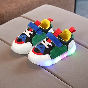 

Children's led sneakers for Girls Glowing sports shoes With light letters boys kids casual sneakers baby toddler shoes Anti-slip