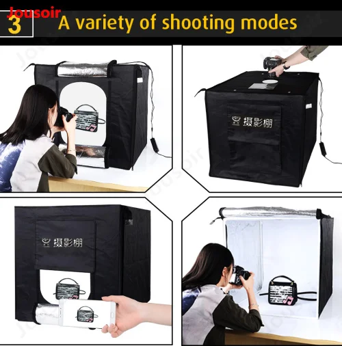 LED Photo Lighting Box Photography Studio Light Tent Softbox+Portable Bag+AC Adapter for Jewelry Toys Shoting 70*70cm CD15