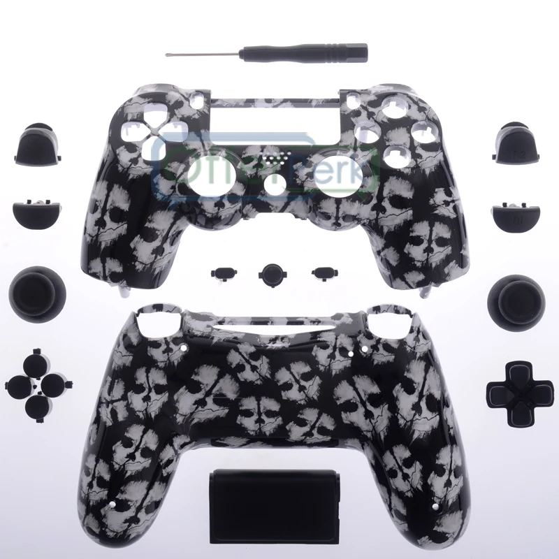 

Patterned Full Housing Shell Buttons Kits for PS4 Controller White Ghosts JDM-010 JDM-020