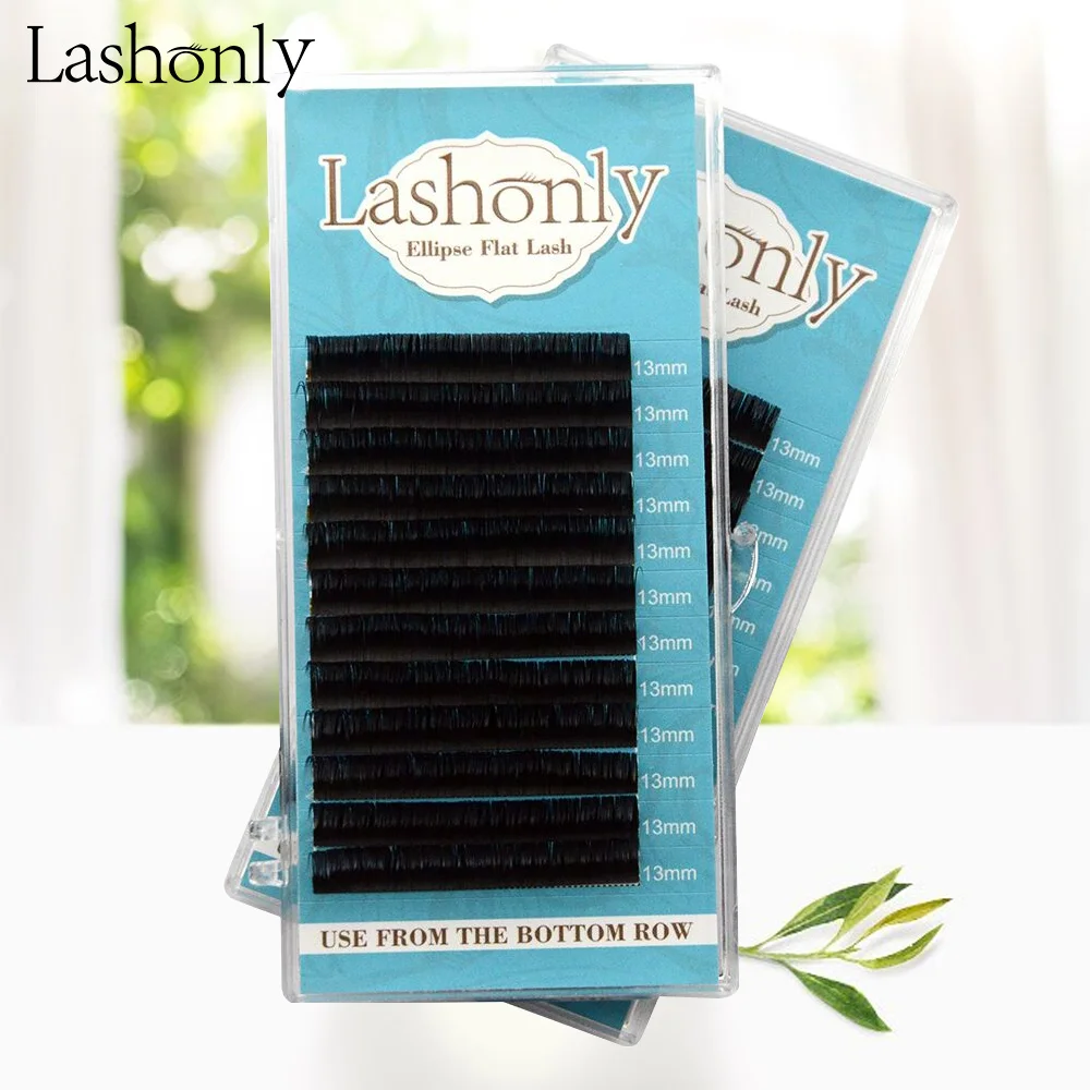 

Matte Flat Eyelash Extensions Individual Eye Lash for Professional Flat Ellipse Lashes with Split Tips Soft Flat Eye