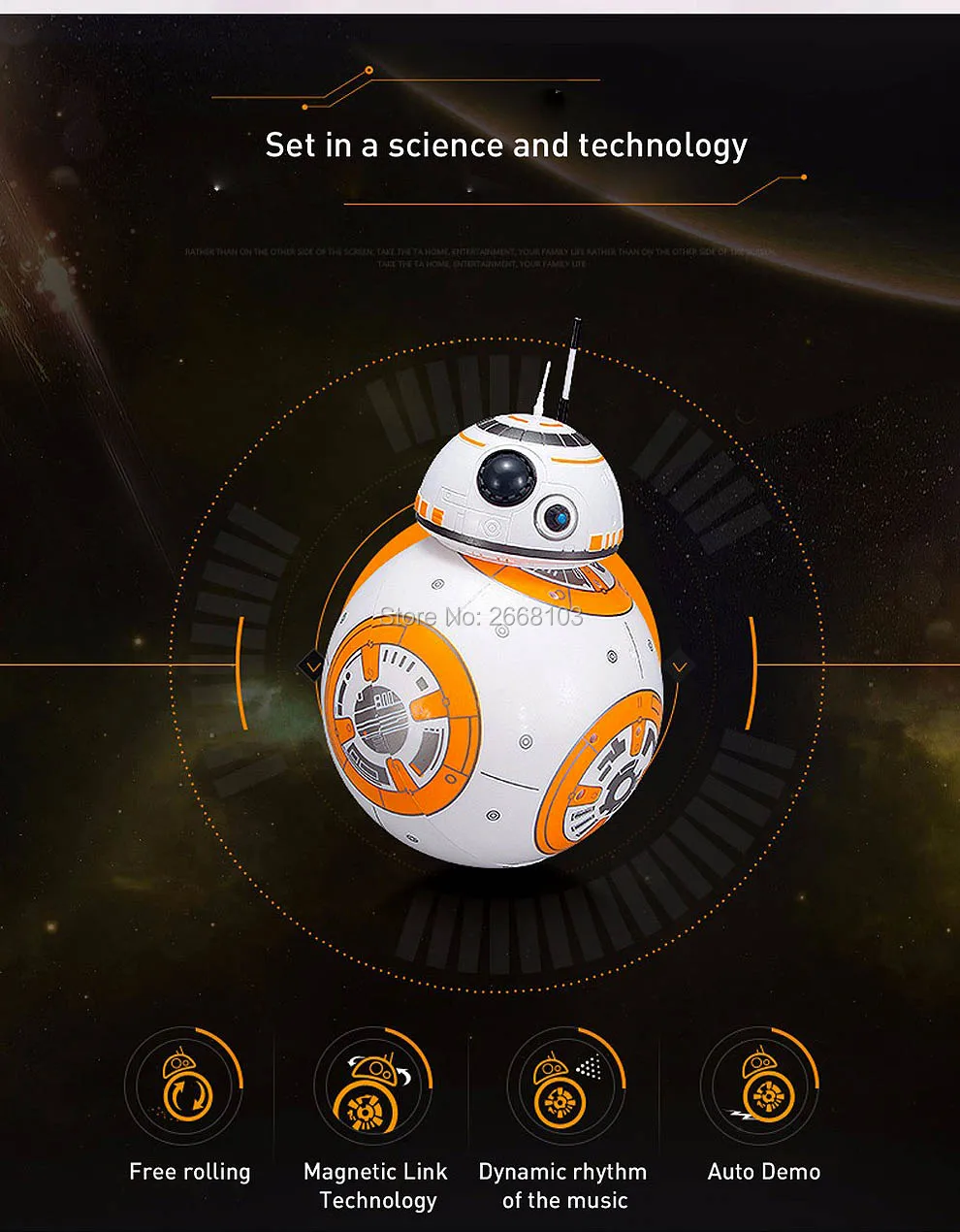 Звездные войны RC обновленный дроид со звуковым BB-8 мяч 2,4G пульт дистанционного управления BB 8 Интеллектуальный робот экшн-фигурка игрушки для детей модель