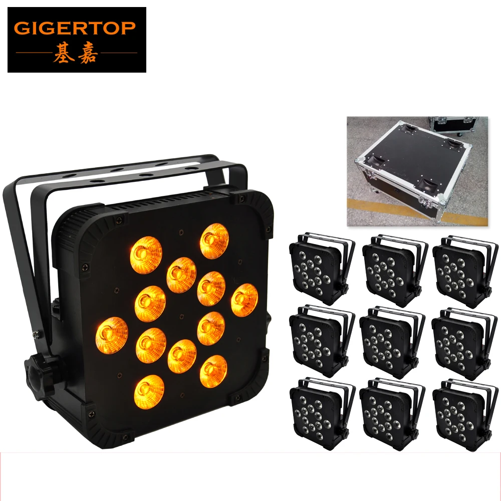 

TIPTOP 10XLOT 12x15W High Power DMX Control Stage Led Par Light RGBWA 5IN1 Color Jump/Gradual/Sound Change 10in1 Road Case Pack