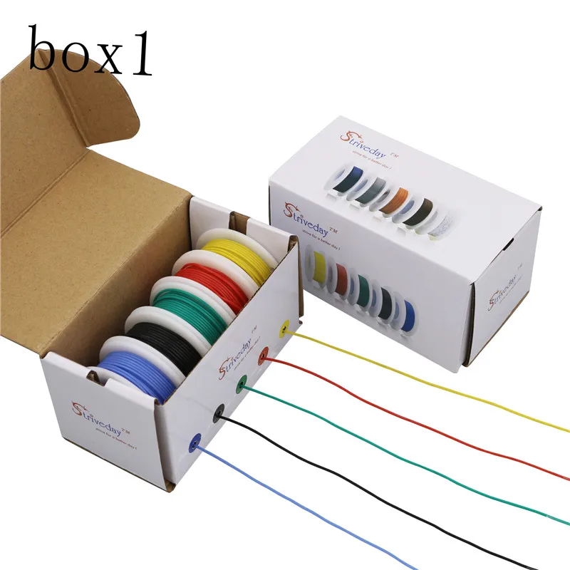 30 м 22AWG гибкий силиконовый провод кабель 5 цветов микс коробка 1 коробка 2 посылка Электрический провод медная линия DIY