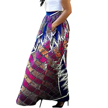 Женская мода Досуг Африканский Цветочный длинная юбка высокая талия линия длинная юбка