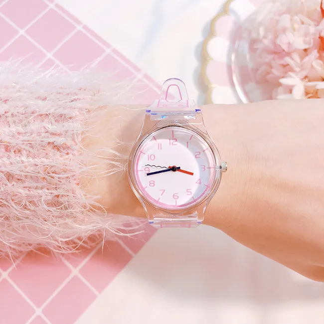 Прозрачные часы женские модные кварцевые часы унисекс для мальчиков и девочек красивые студенческие Универсальные женские часы Montre Femme