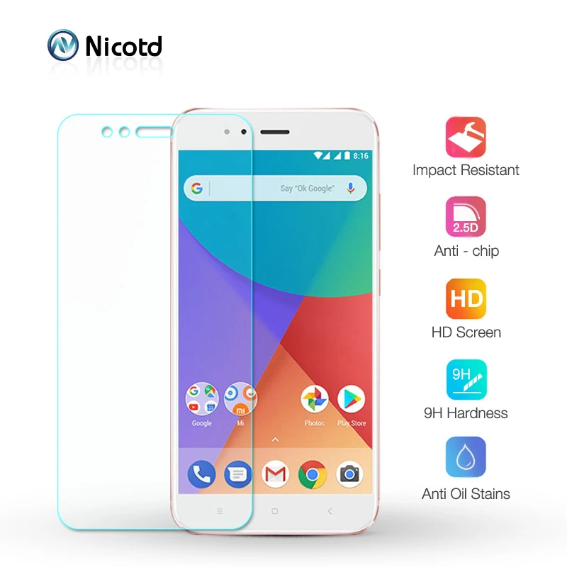 Nicotd 2.5D 9H Premium Tempered Glass For Xiaomi Mi A1 / 5X Screen Protector Toughened protective film Xiomi A2 lite 6X | Мобильные