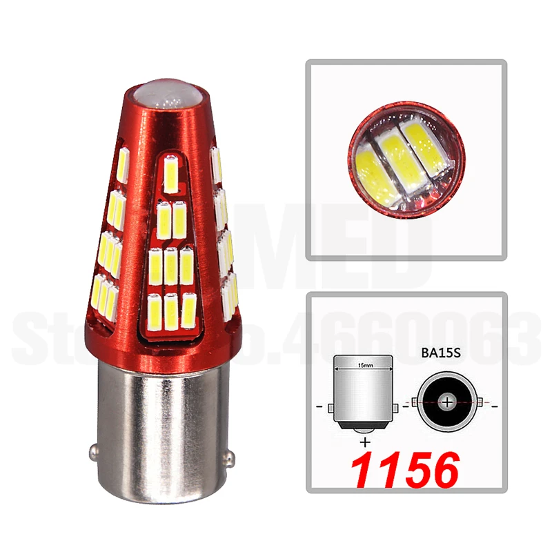 10x BA15S 1156 P21W светодиодный 48 SMD 4014 автомобильный BAY15D 1157 светильник для ДХО указатель