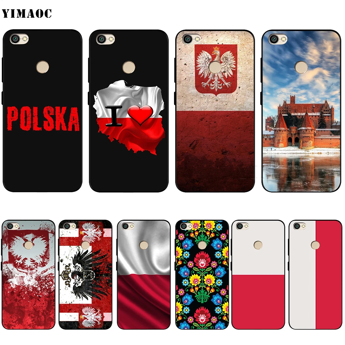 

YIMAOC Poland Flag Case for Xiaomi Redmi mi Note MAX 3 6a 7 6 8 9 go se mi6 mi8 a1 a2 Lite for pocophone f1