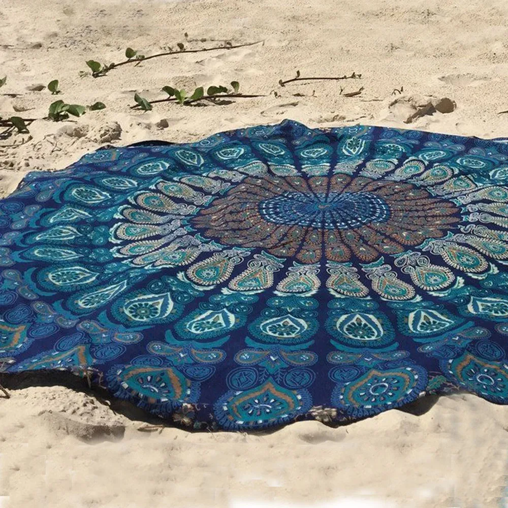 

Multifunction Round Beach Pool Home Shower Towel Blanket Table Cloth Yoga Mat