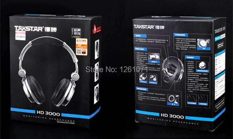 Takstar HD3000 DJ Складные Наушники Hi-Fi студийные наушники профессиональный аудио Мониторинг наушников Разъемный кабель