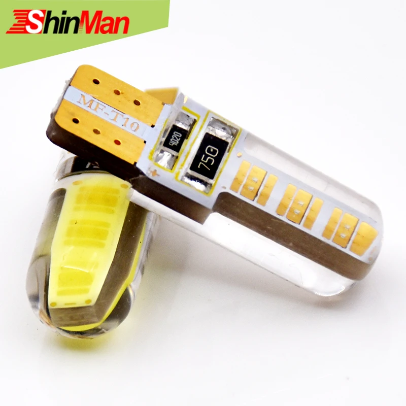 ShinMan 10x автомобильный фонарь Cob силиконовый W5W LED T10 для Highlander/Yaris/CROWN/Camry/Avalon/Corolla/Avensis