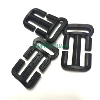 

100pcs 25 / 20mm black plastic slider TriGlide buckle adjustable buckle bag luggage backpack webbing straps 2016032305