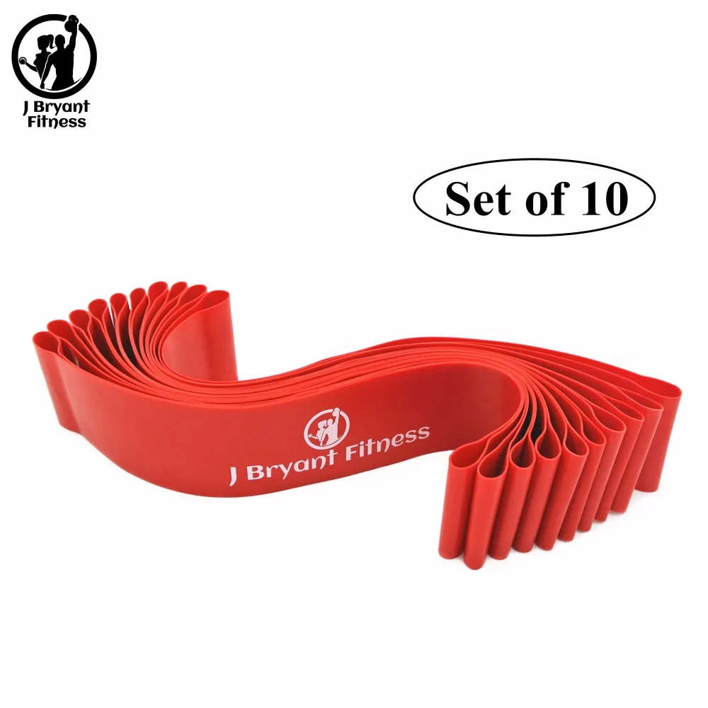 

12 x 2-Inch J Bryant Fitness Thick Resistance Loop Band Set of 10 Latex Core Exercise Physical Training Home Gym Workouts