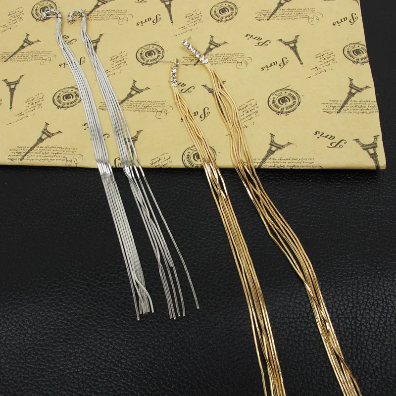 Keisha Lena серебряные/золотые серьги ювелирные аксессуары длинные 24 см длина металлическая цепочка кисточкой серьги Винтажные серьги