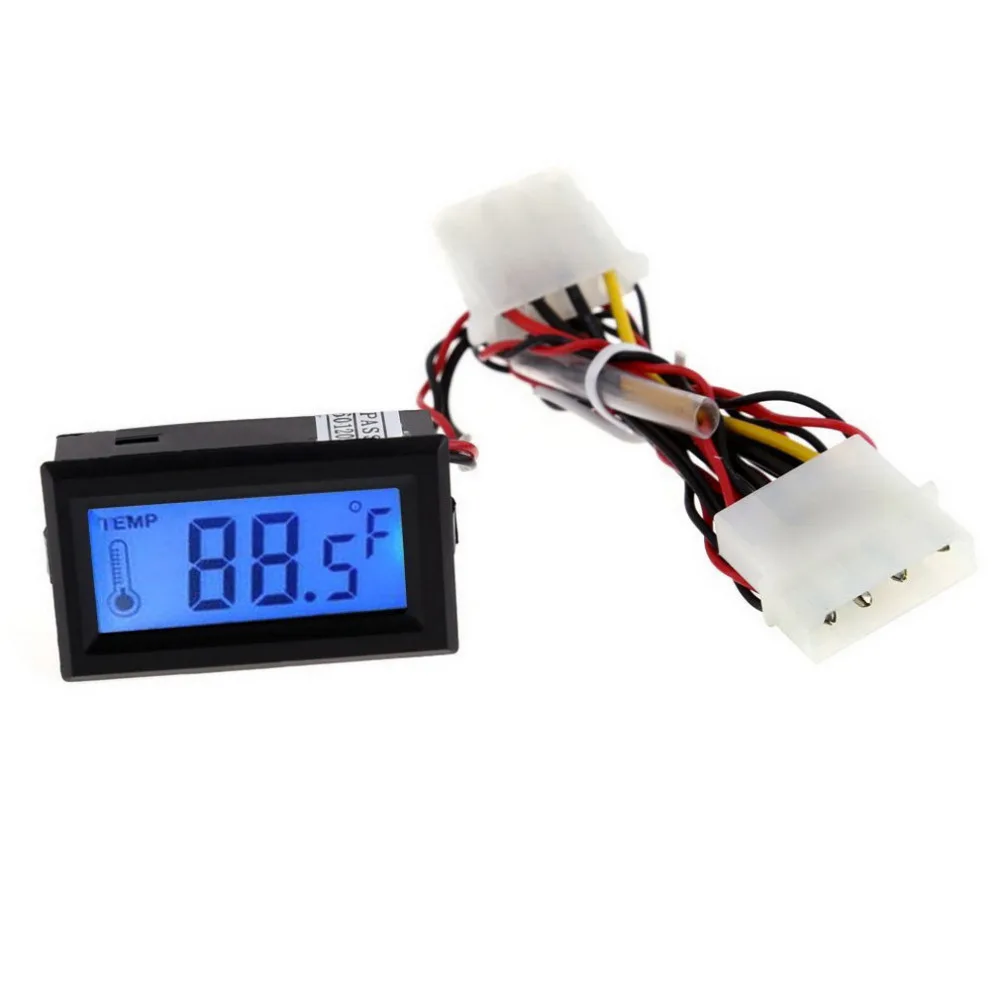 

1pc High Quality Digital Thermometer LCD Meter Gauge Detector PC Car Mod C/F Molex Panel Mount