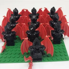 100 шт средневековый замок Рыцари дракона Властелин колец фигурки с броней legingly строительные блоки кирпичные игрушки