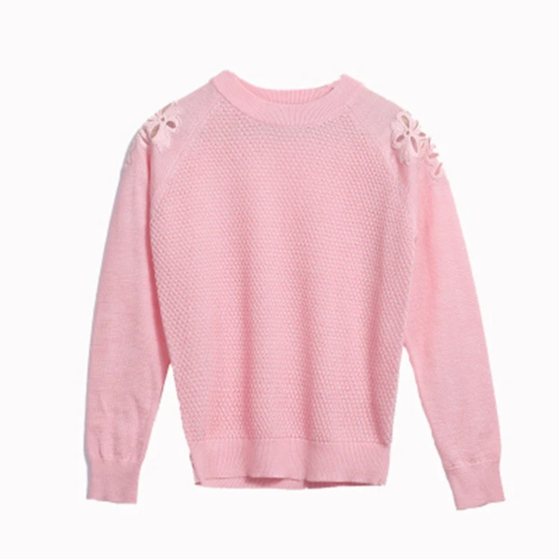 2019 Lente vrouwen Lange mouwen Kant Stiksels Slim Jurk Ronde Hals Roze Trui Dieptepunt Shirt Mode Slanke 2019 Lente vrouwen Lange mouwen Kant Stiksels Slim Jurk Ronde Hals Roze Trui Dieptepunt Shirt Mode Slanke