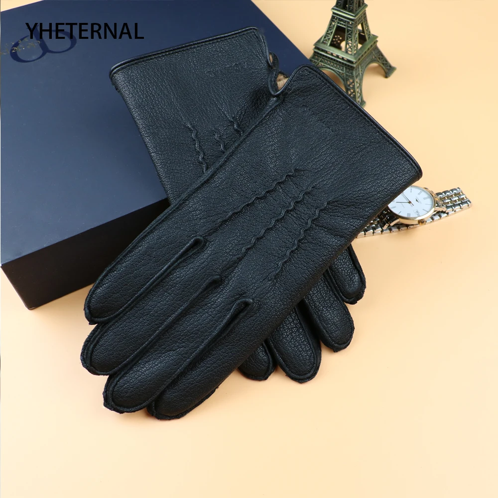 2018 Genuine Leather Men Gloves Fashion Casual Business Deerskin Glove