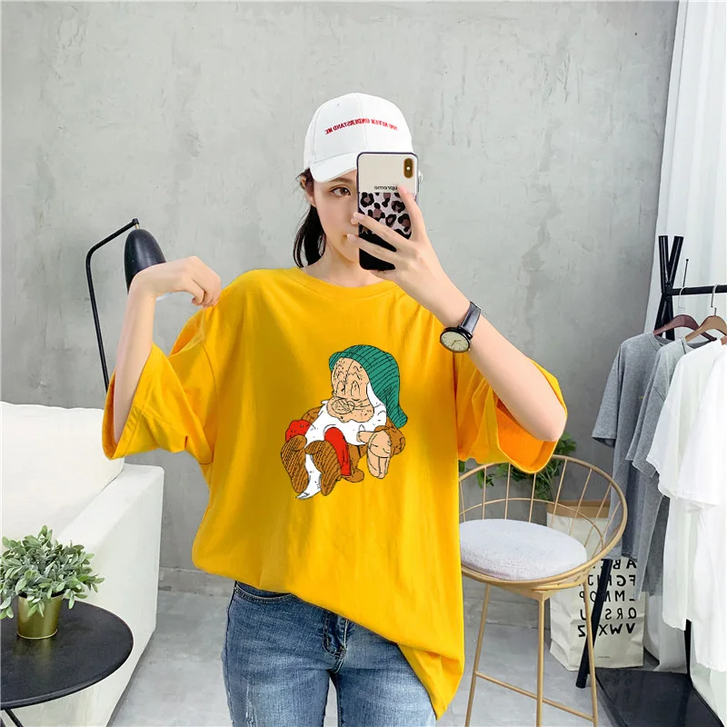 

Women T Shirts New Hot Short Sleeved T Shirt Summer Woman 2019 Mid Length Loose Large Size Fat MM Shirt Casual Female T Shirt