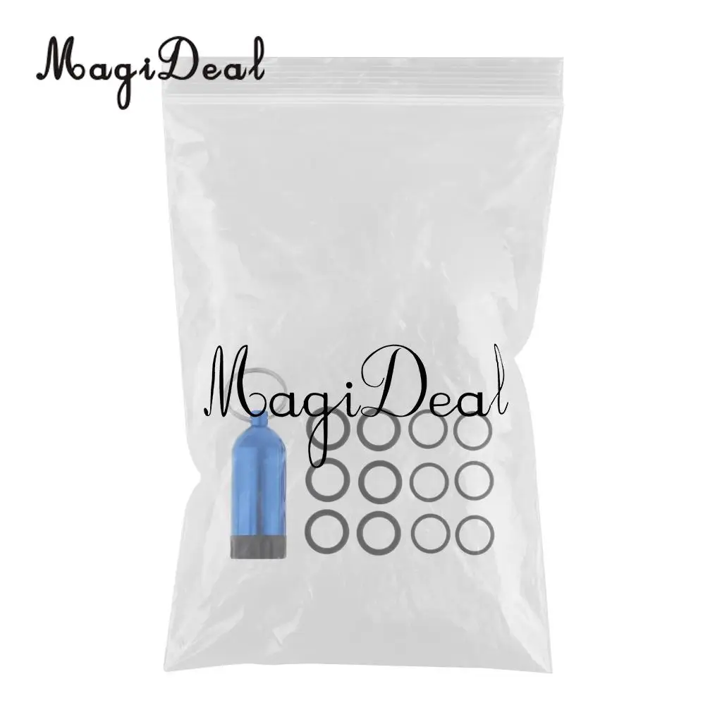 Mini Aluminum Scuba Diving Tanks with 12 O Rings Brass Pick Dive Key Ring