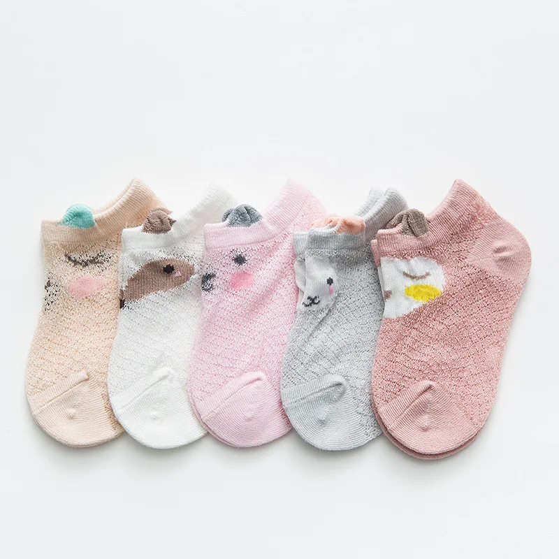 Г. Летние От 0 до 1 года носки в сеточку для новорожденных тонкий носок, комплект для маленьких мальчиков и девочек, хлопковые Дышащие Короткие Носки с рисунком лисы, кошки, животных