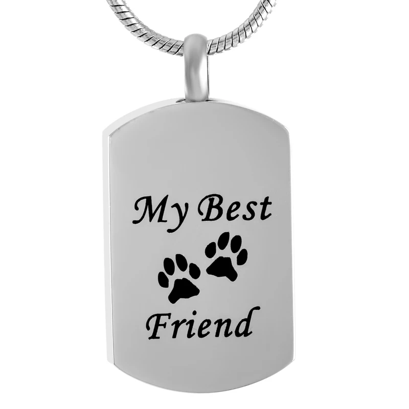 My Best Friend Dog Tag Cremation Jewelry In Pendant Necklaces Ashes Urn