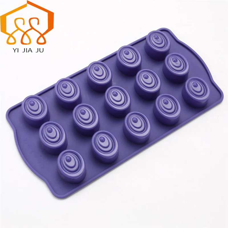 

DIY 15 Holes Chocolate Silicone Mould Kitchen Bakeware Handmade DIY The Shape Of Elliptic Baking Tray Cake Decoration