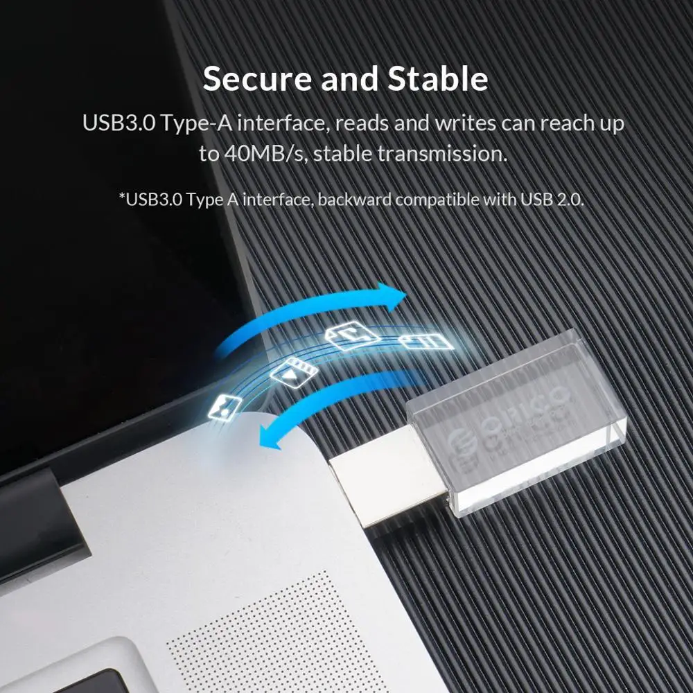 ORICO Crystal U-disk USB3.0 Flash Pen Drive 64GB 32GB 16GB Pendrive U Disk Flash Memory Stick For Computer Mobile Phones