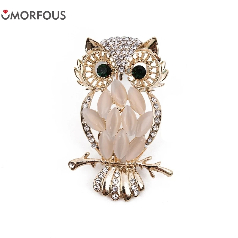 10PCS/Lot Hot Gold Owl Brooch Men