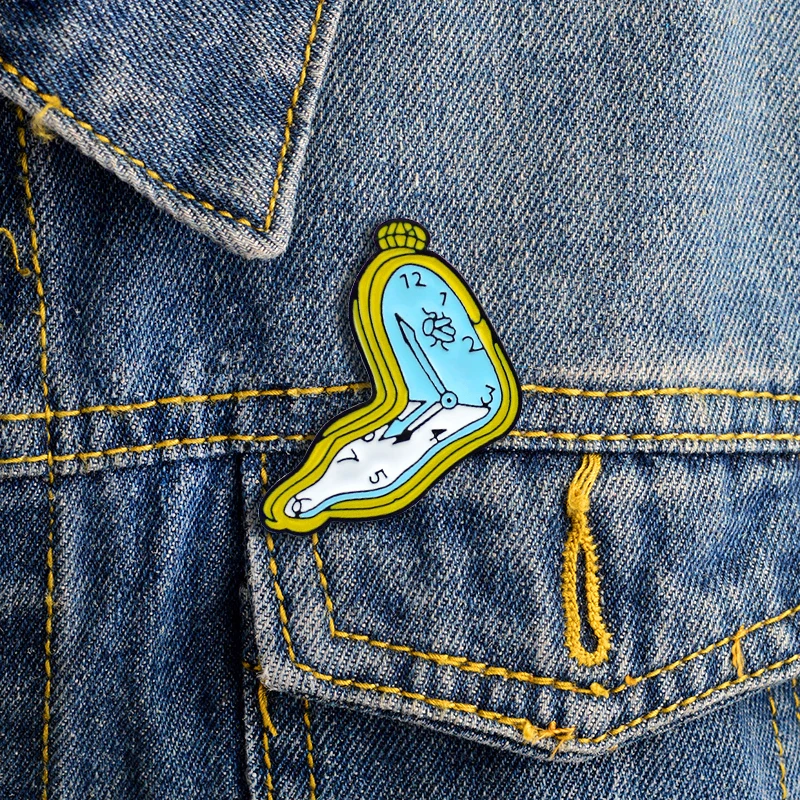 

Cartoon Design Clock Brooch Hour hand Minute hand One Time Run of 100 Pieces Enamel Pin Denim Hat Badge Friends and Kids Gifts