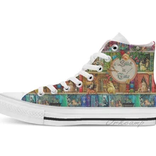 Повседневная парусиновая обувь на плоской подошве с высоким берцем, украшенная вышивкой; Прямая